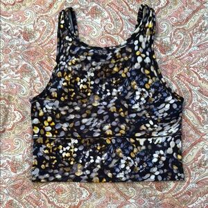 Lululemon Athletica Yellow and White Fitted Crop Tank Top